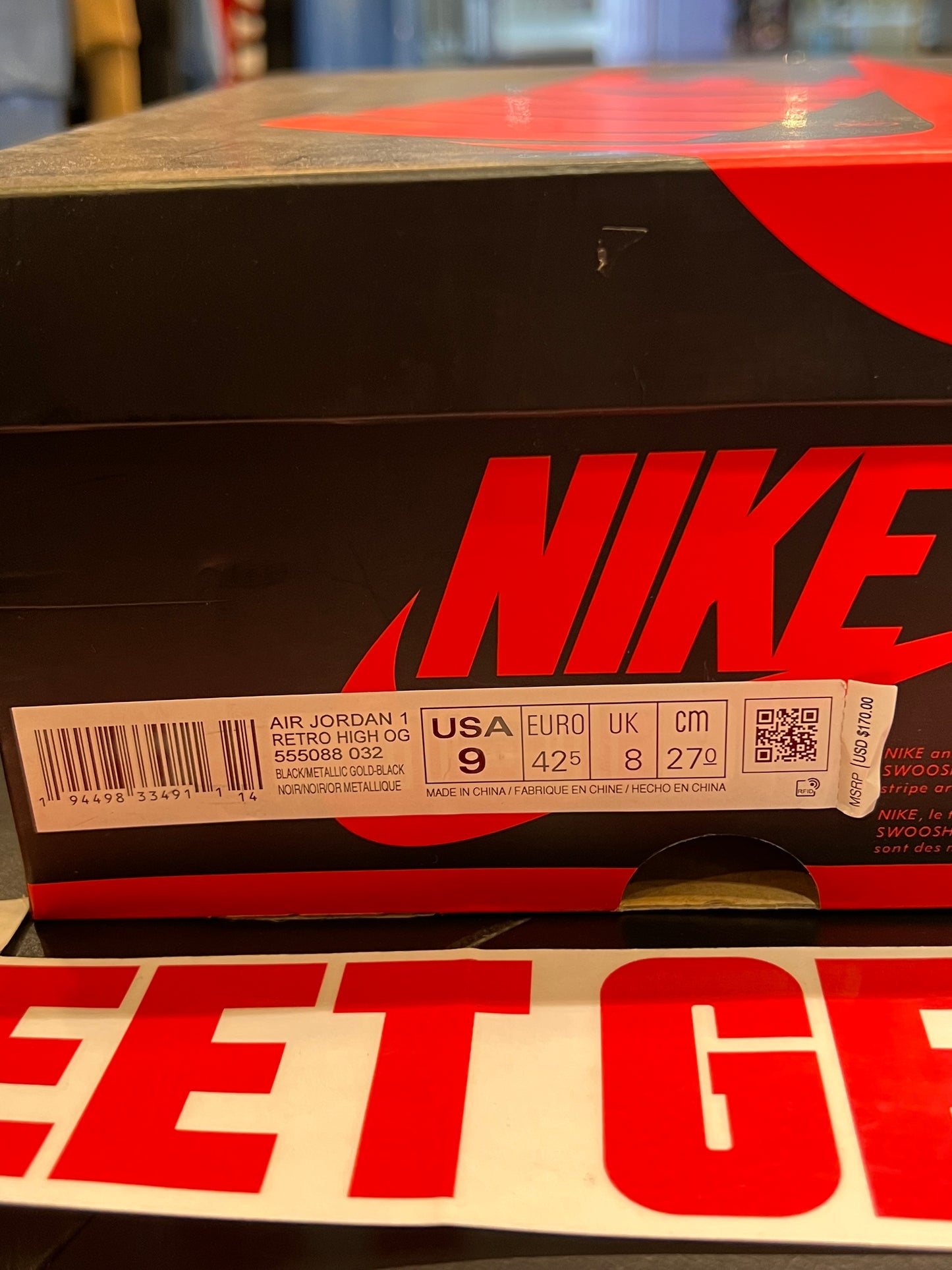 Men’s Air Jordan 1 High Metallic Gold Men Shoes