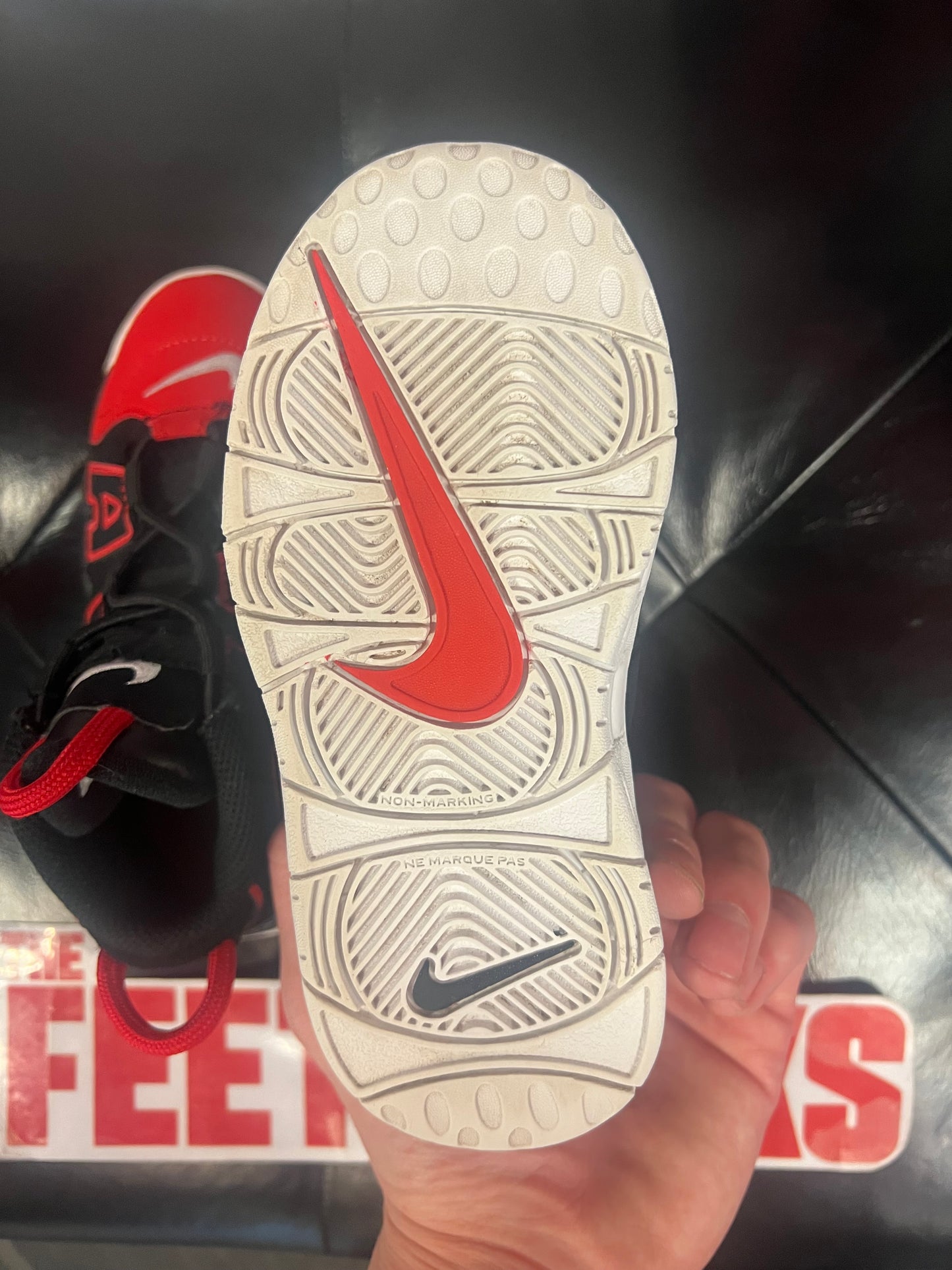 Kids Nike Air Uptempo Red Toe Size 10c