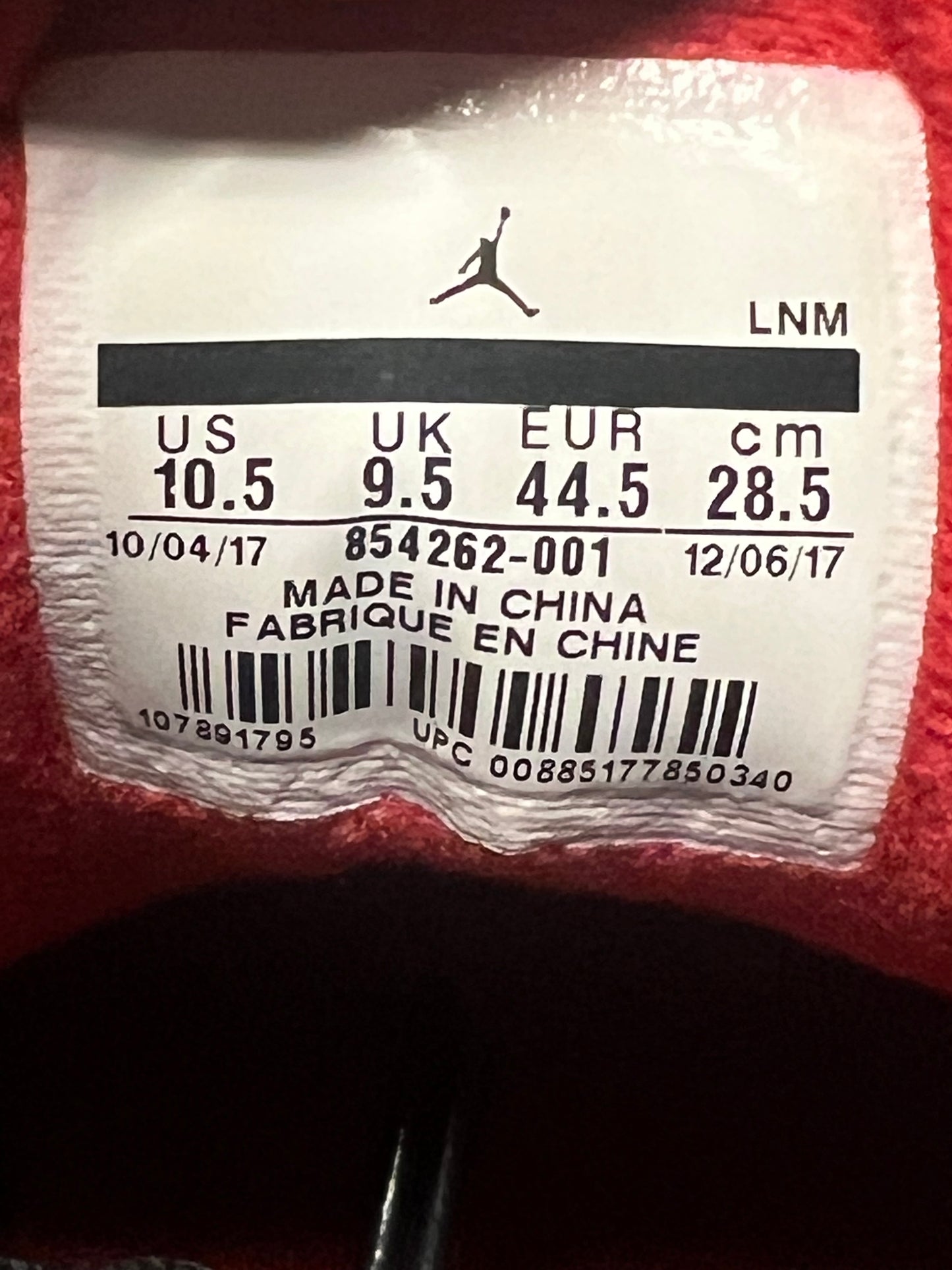 Men’s Air Jordan 3 Black Cement 2018 Size 10.5