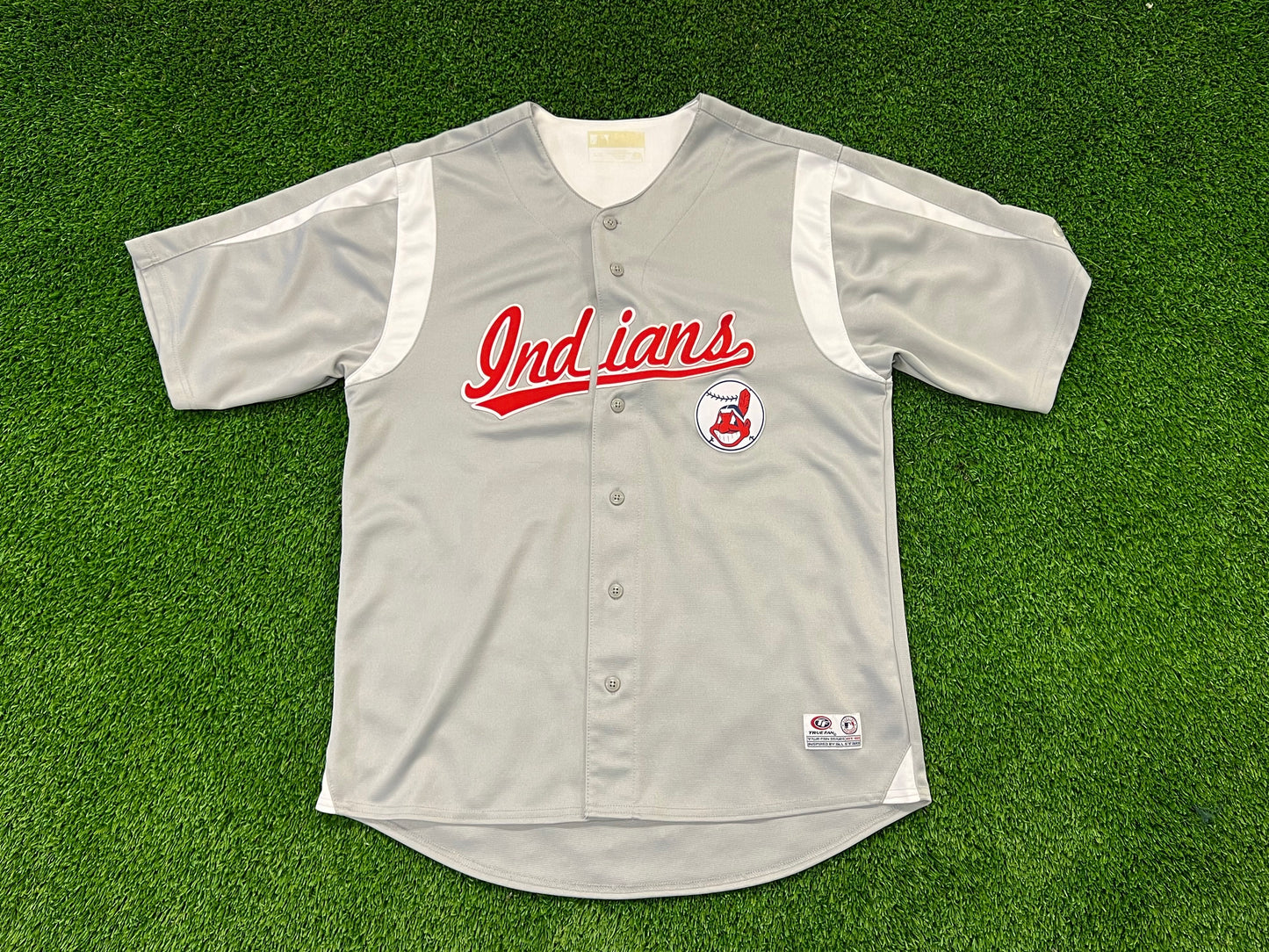 Men’s True Fan Indians Grey Jersey Size M