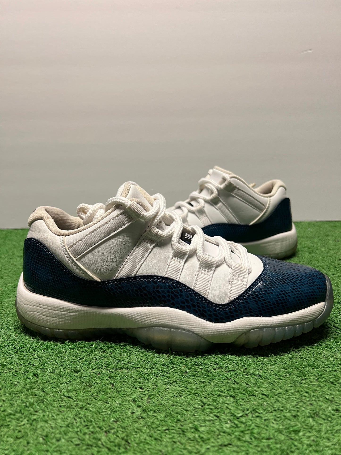Gradeschool Air Jordan 11 Low Blue Snakeskin Size 5.5y