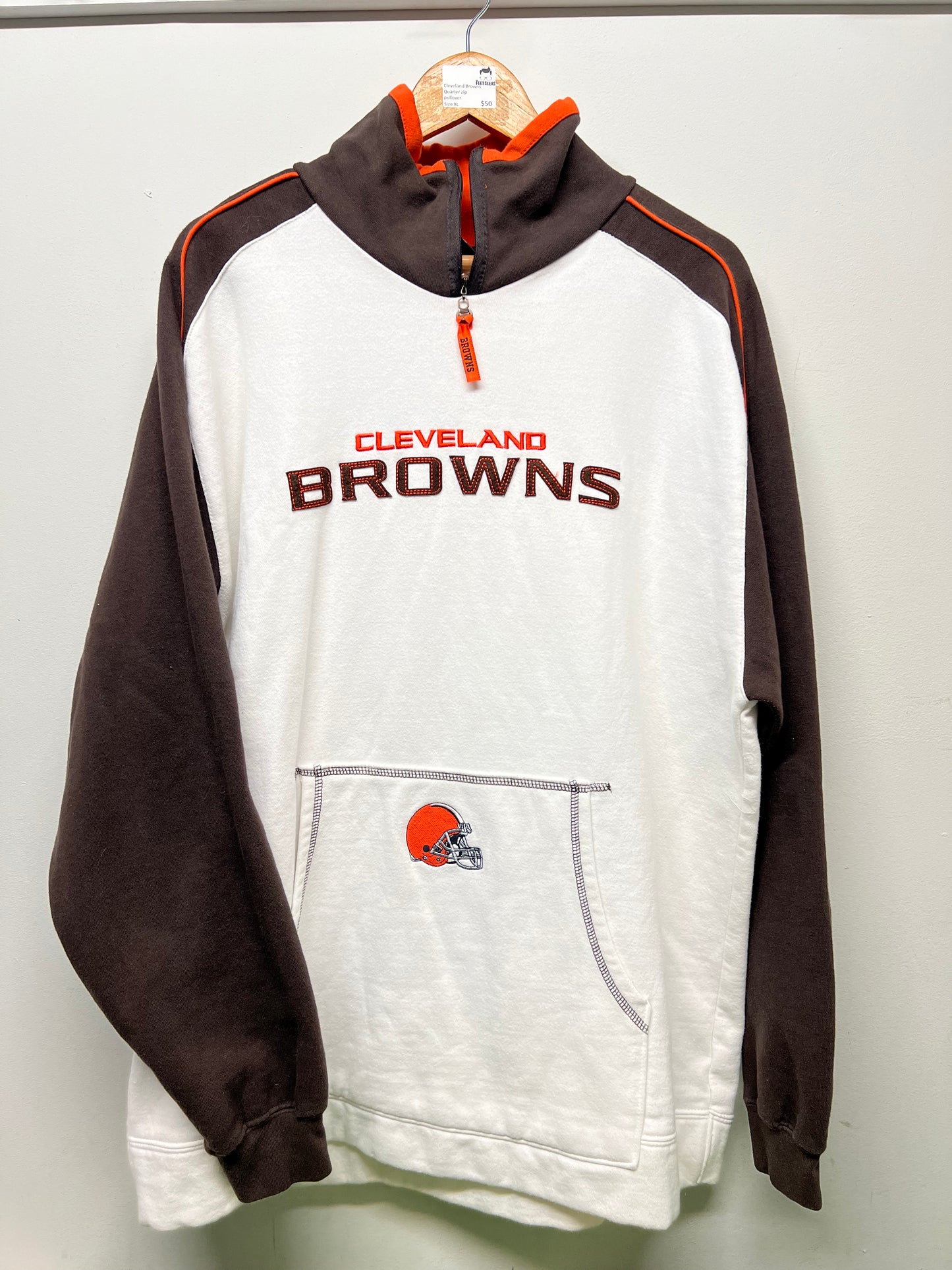 Men’s Browns Quarter Zip Pullover Size XL