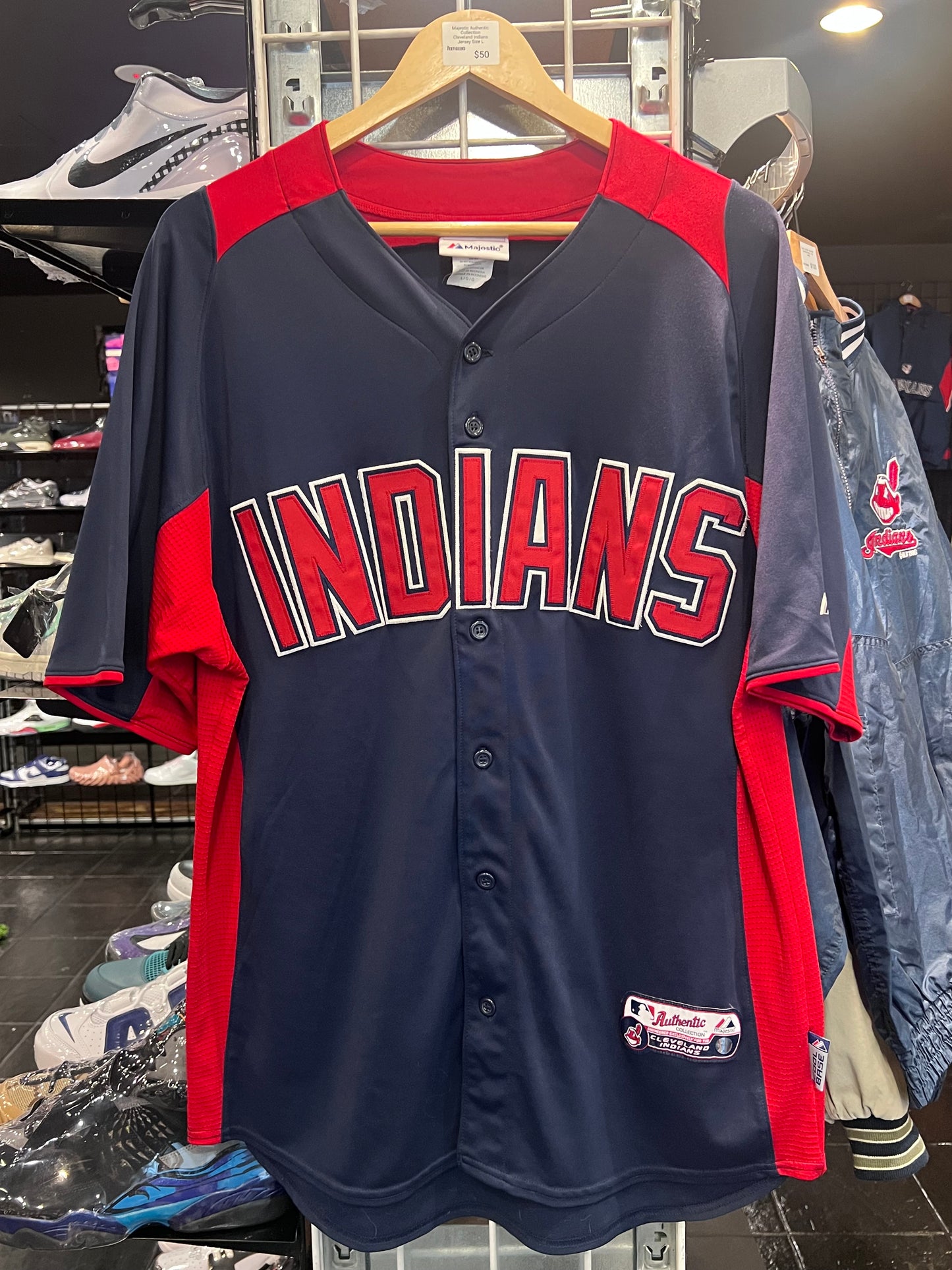 Majestic Authentic Collection Cleveland Indians Jersey Size L
