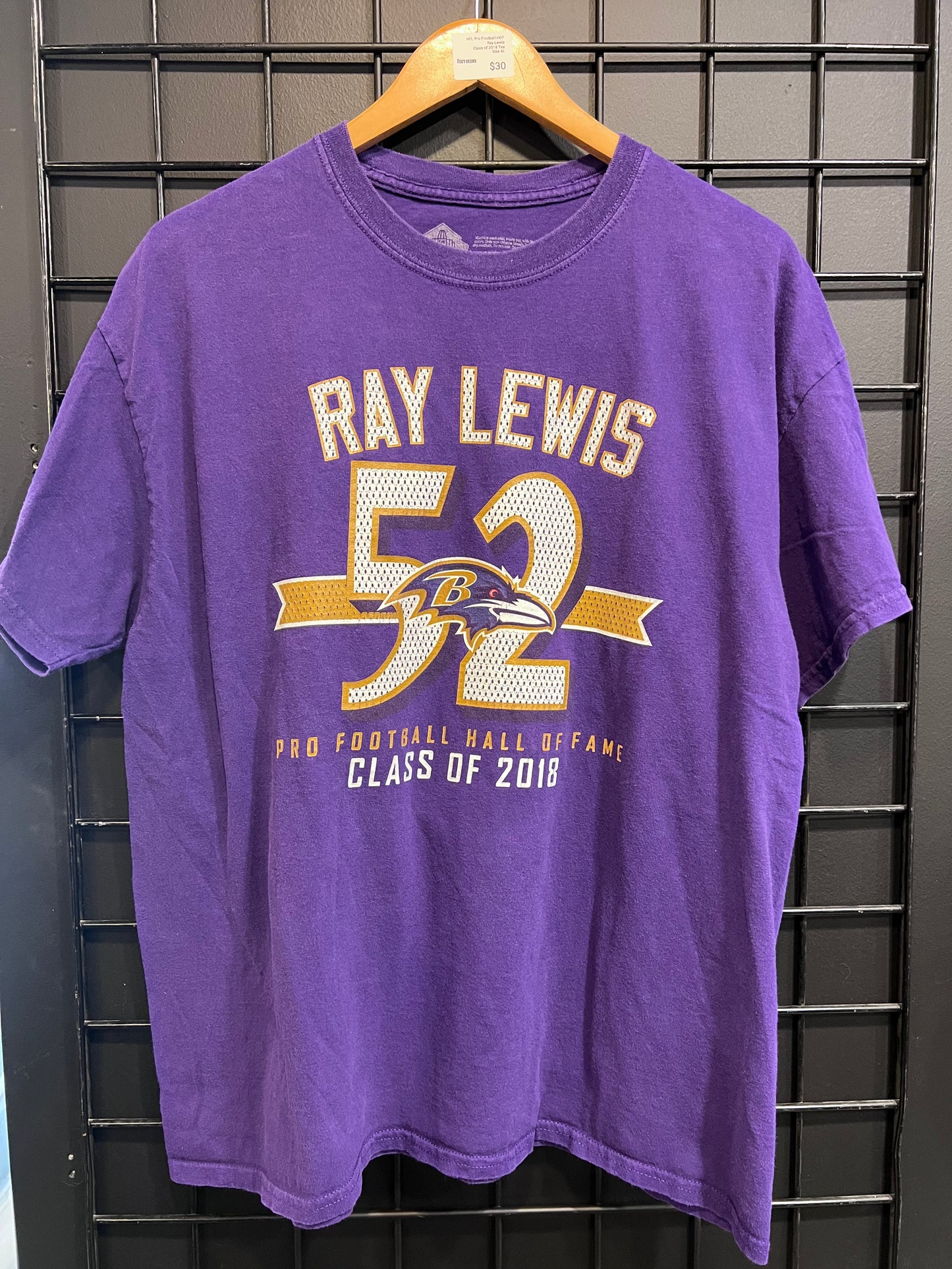NFL Pro Football HOF Ray Lewis Class of 2018 Tee Size XL