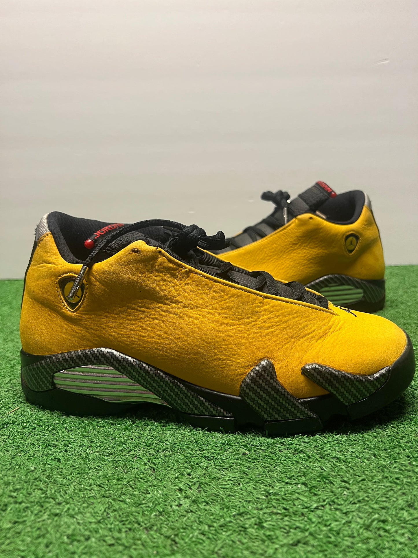 Gradeschool Air Jordan 14 Yellow Ferrari Size 6y