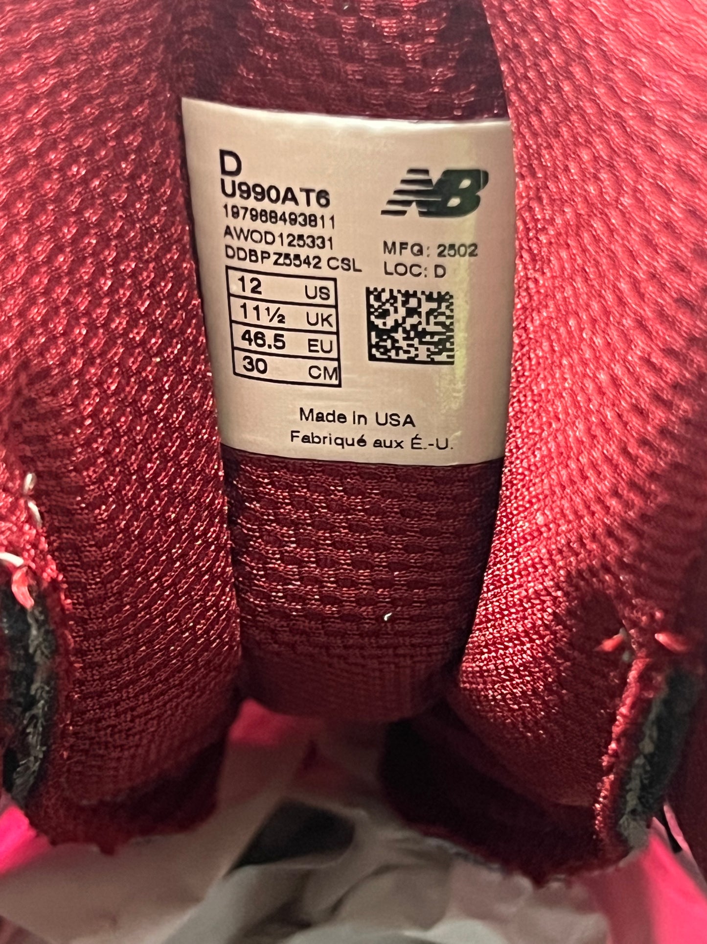 Men’s New Balance 990 Action Bronson Size 12 Brand New