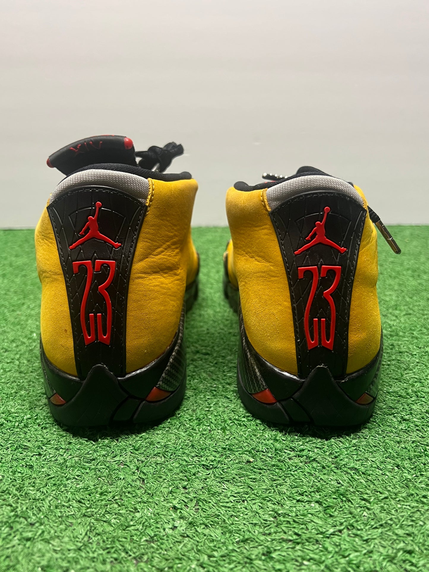 Gradeschool Air Jordan 14 Yellow Ferrari Size 6y