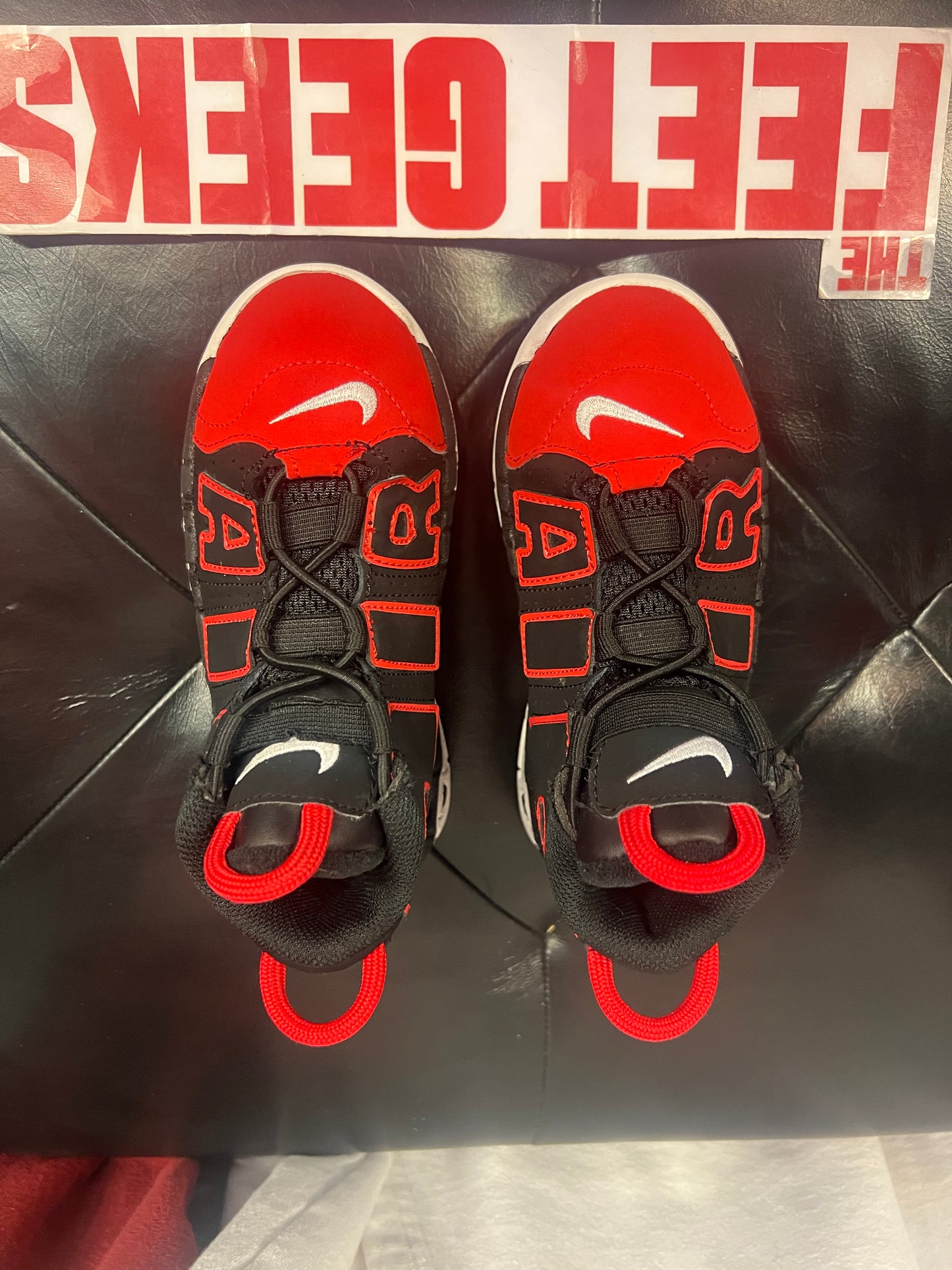 Kids Nike Air Uptempo Red Toe Size 10c