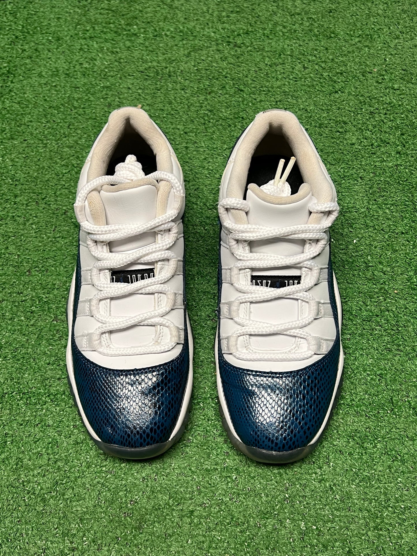 Gradeschool Air Jordan 11 Low Blue Snakeskin Size 5.5y