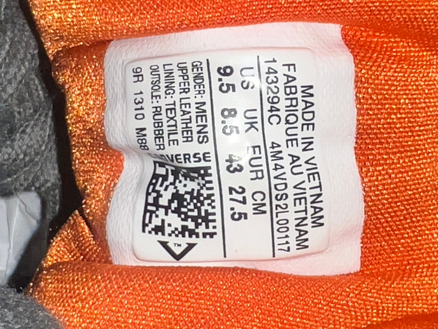 Men’s Converse Aerojam Grey Orange Size 9.5 Pre-Owned