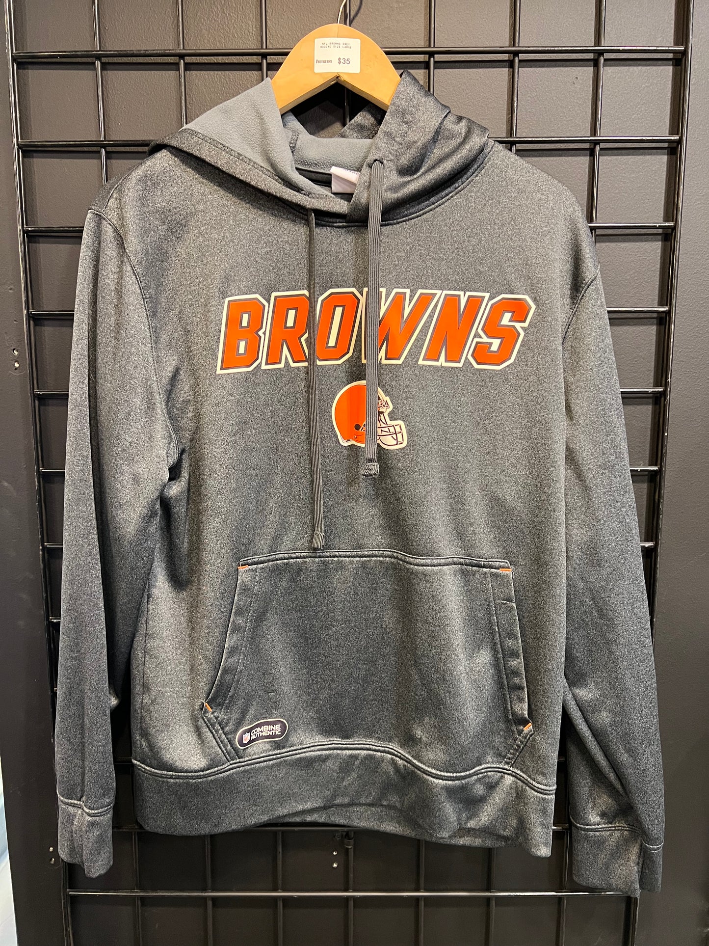 NFL Browns Grey Hoodie Size L