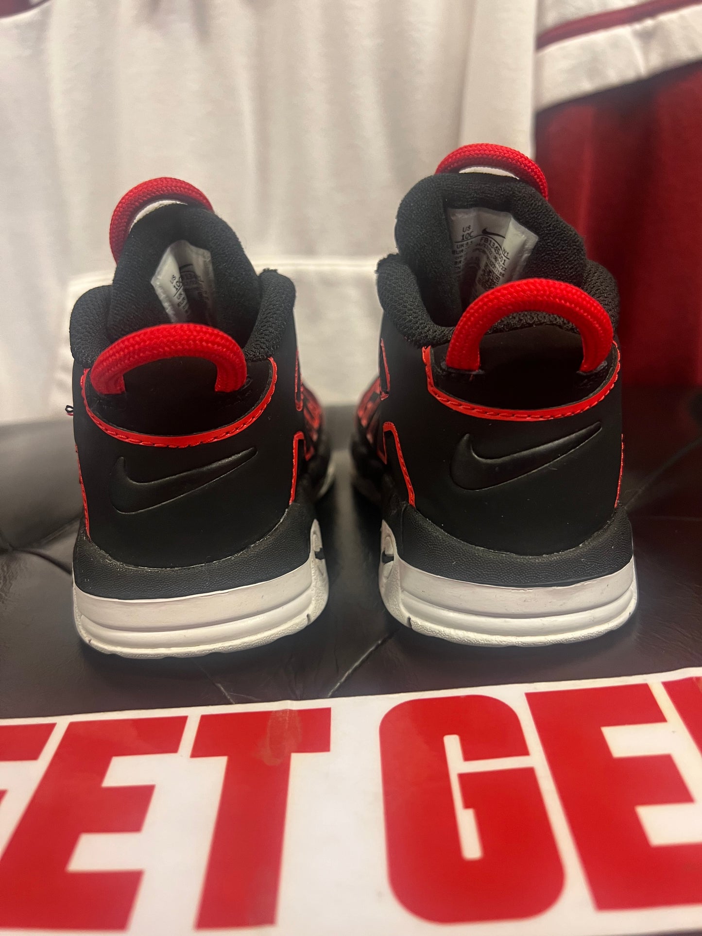 Kids Nike Air Uptempo Red Toe Size 10c