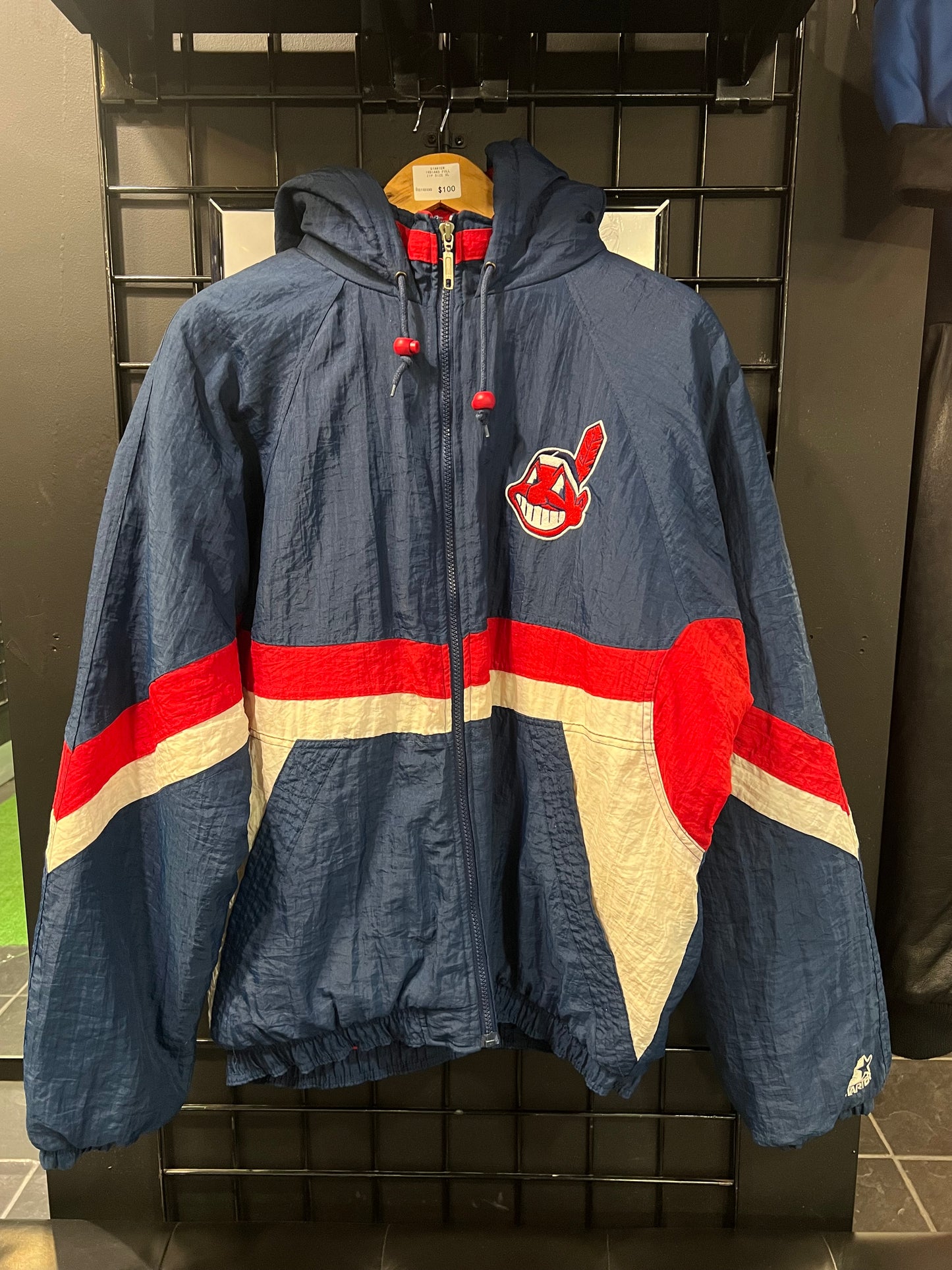 Men’s Cleveland Indians Starter Pull Up Zip Size XL