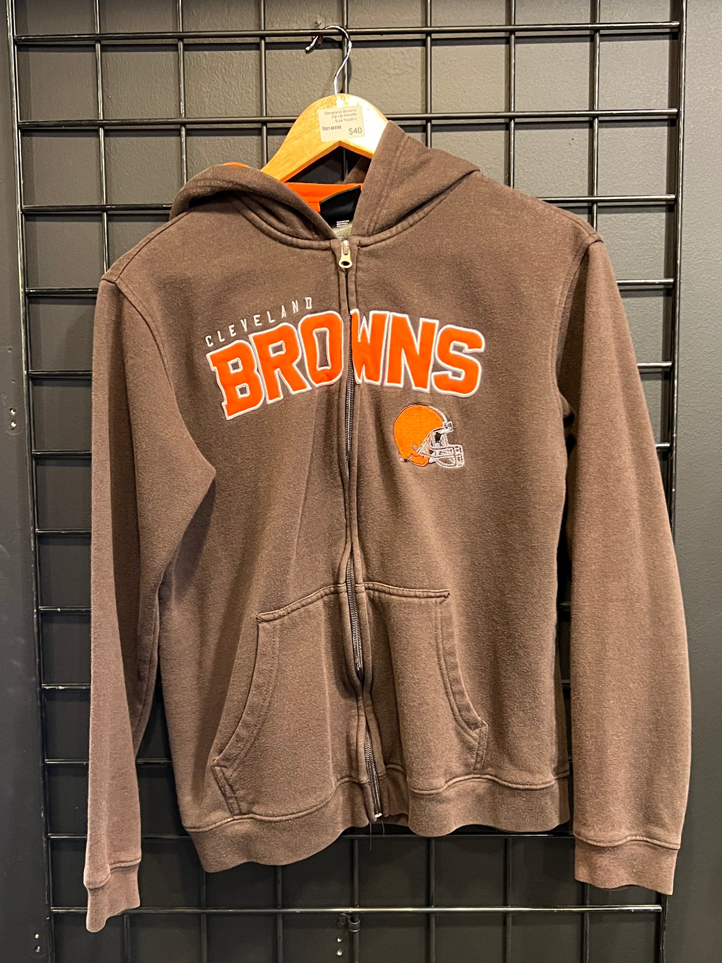 Kids Cleveland Browns Zip Up Hoodie Size Youth L