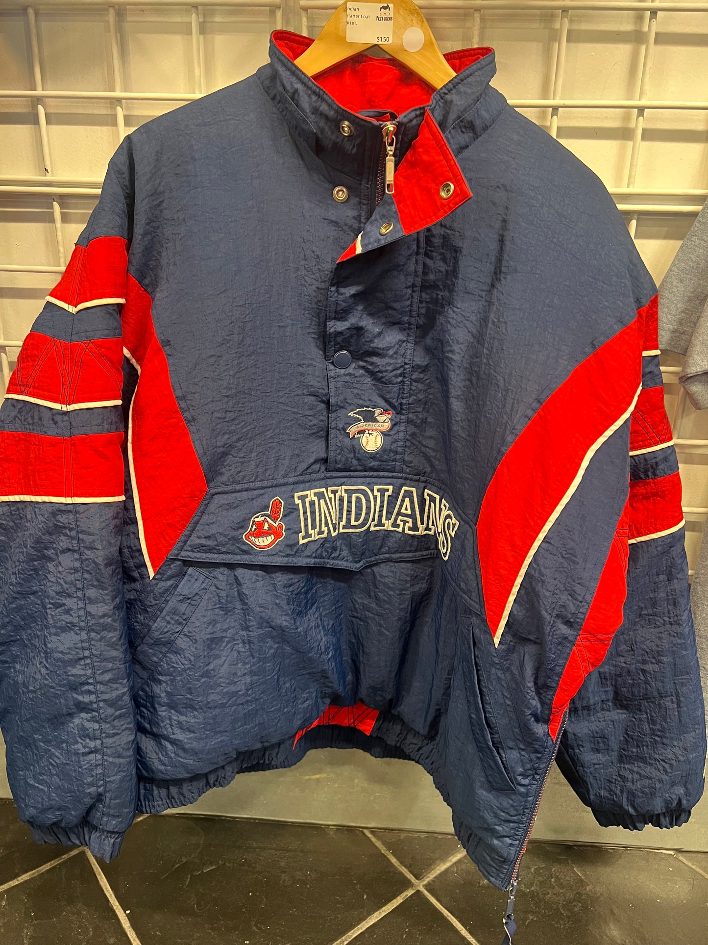 Men’s Indians Starter Coat Size Large