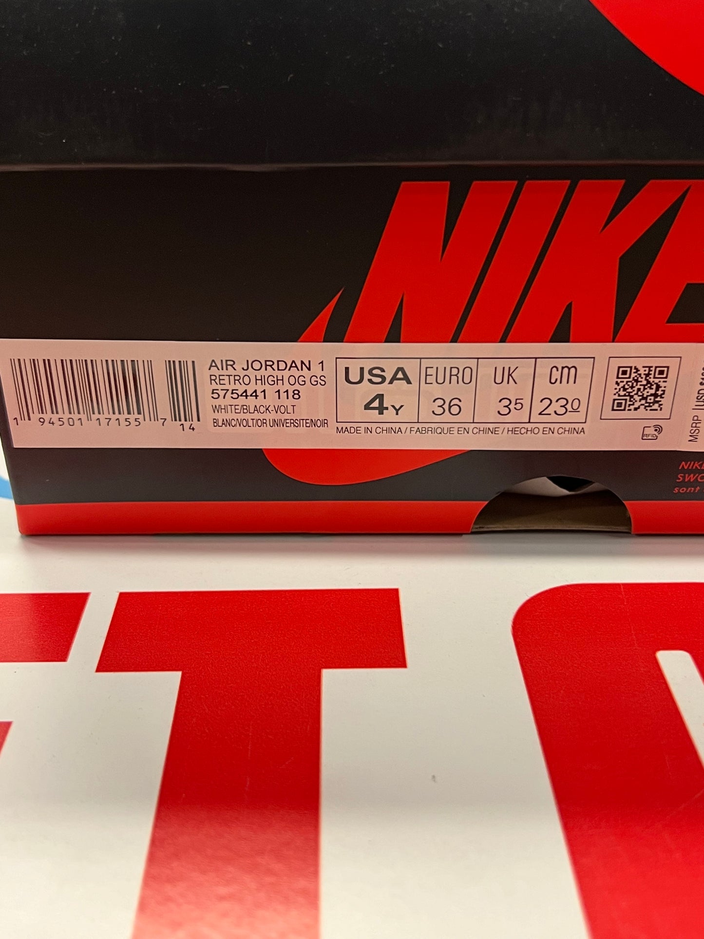 Gradeschool Air Jordan 1 Volt Brand New