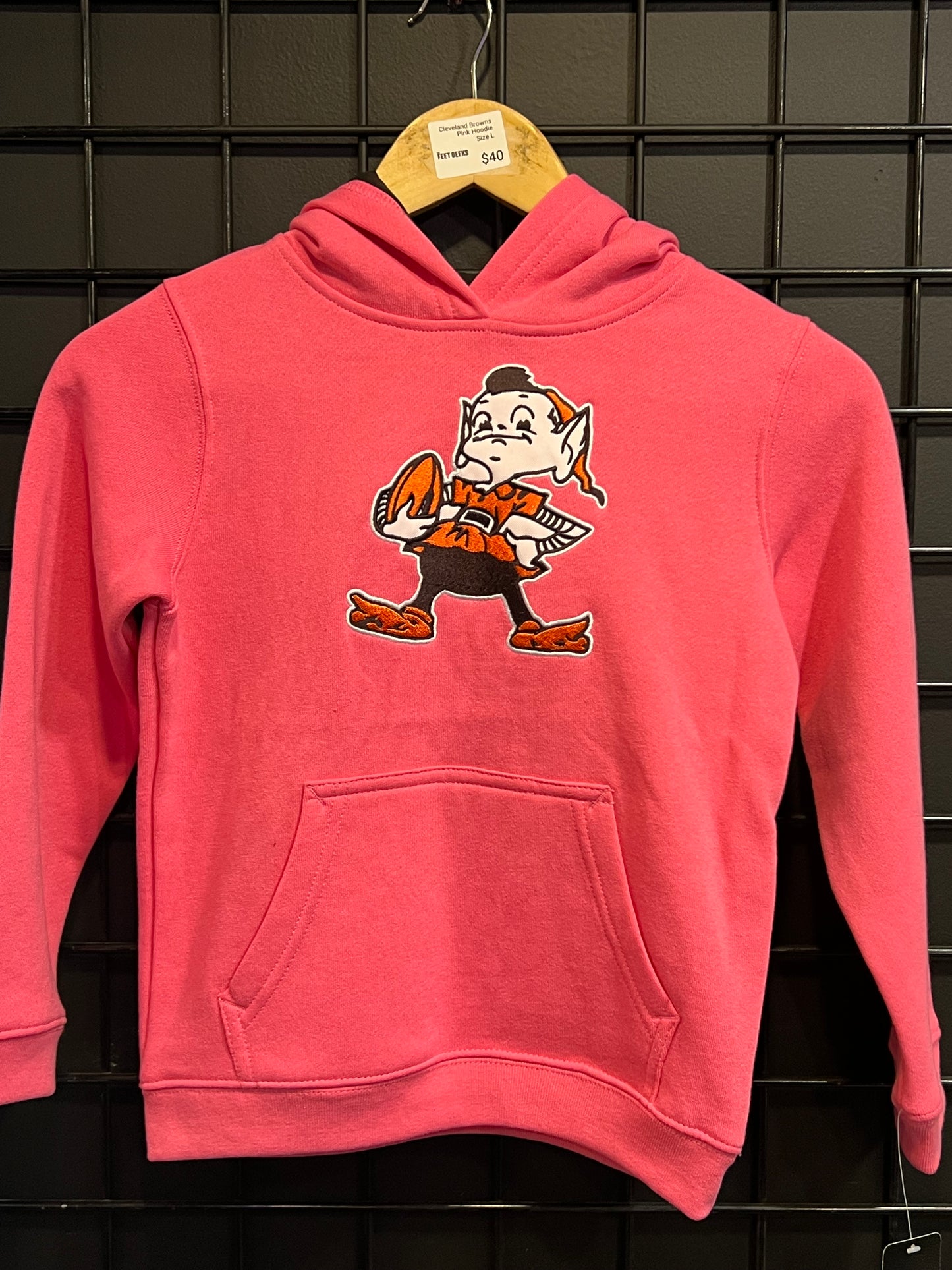 Kids Cleveland Browns Hoodie Pink Size L
