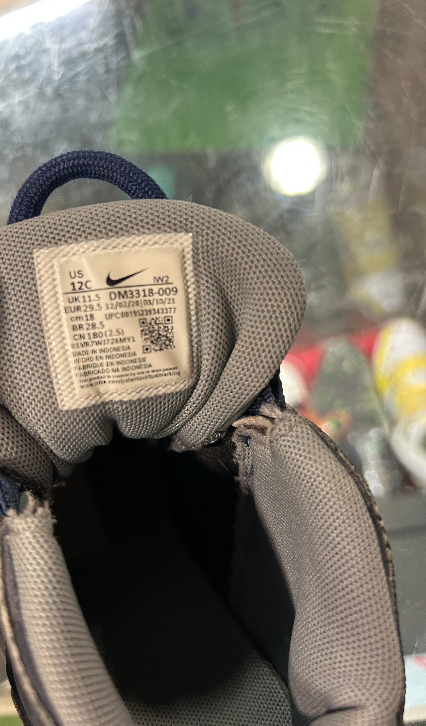 Kids Nike Uptempo Grey/Navy Size 12c