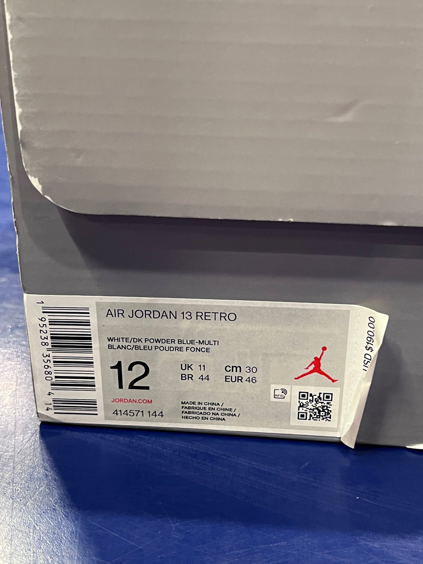 Men’s Air Jordan 13 Obsidian Size 12