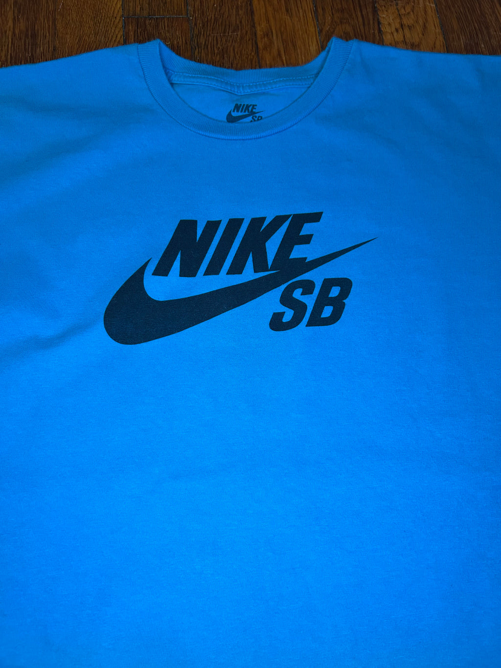 Nike SB Logo Skate T-Shirt Laser Blue Black Size XL