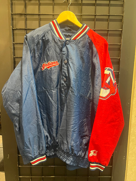 Men’s Cleveland Indians Starter Jacket Wahoo Sleeve Size XL