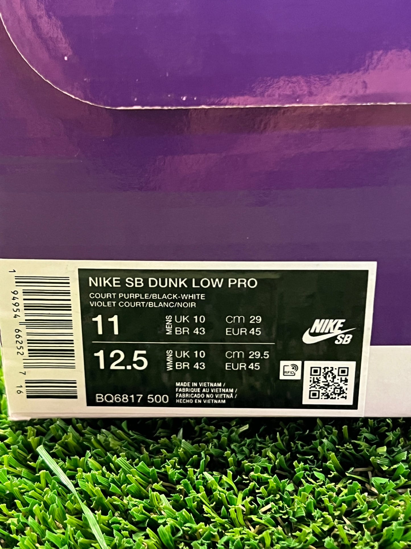 Men’s Nike SB Dunk Low Court Purple Size 11 Shoes Brand New