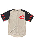 Cleveland Indians Jersey M True Fan Gray Navy C Logo Indians Guardians MLB