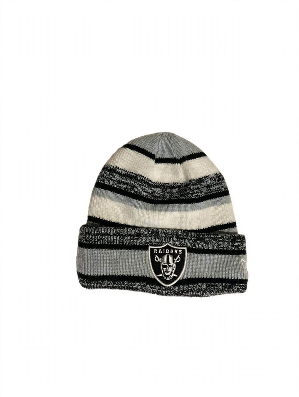 Las Vegas Raiders Youth Beanie New Era NFL Shield Striped NWOT