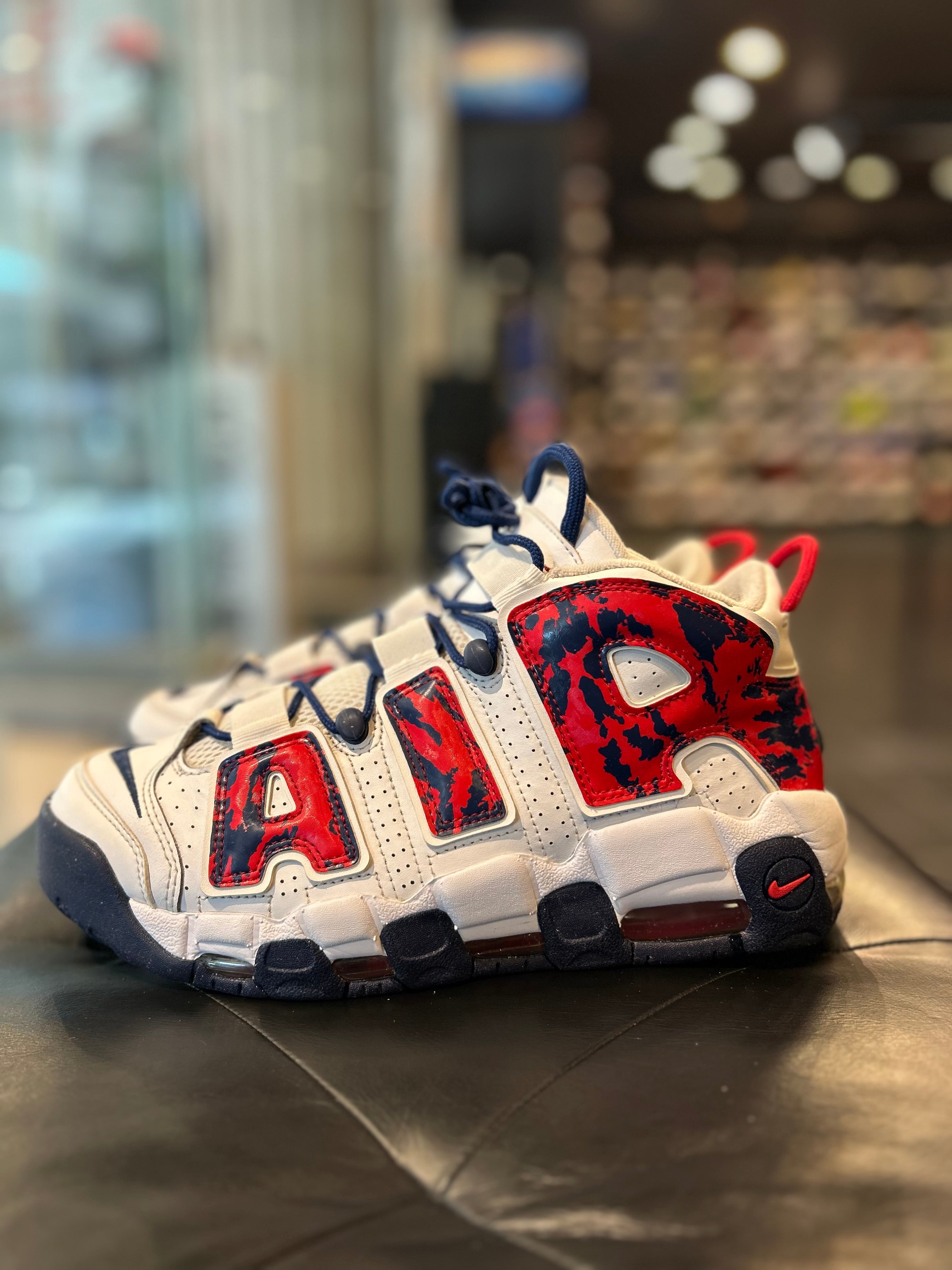 Nike Air More Uptempo Red Camo Size 8.5 Men Shoes
