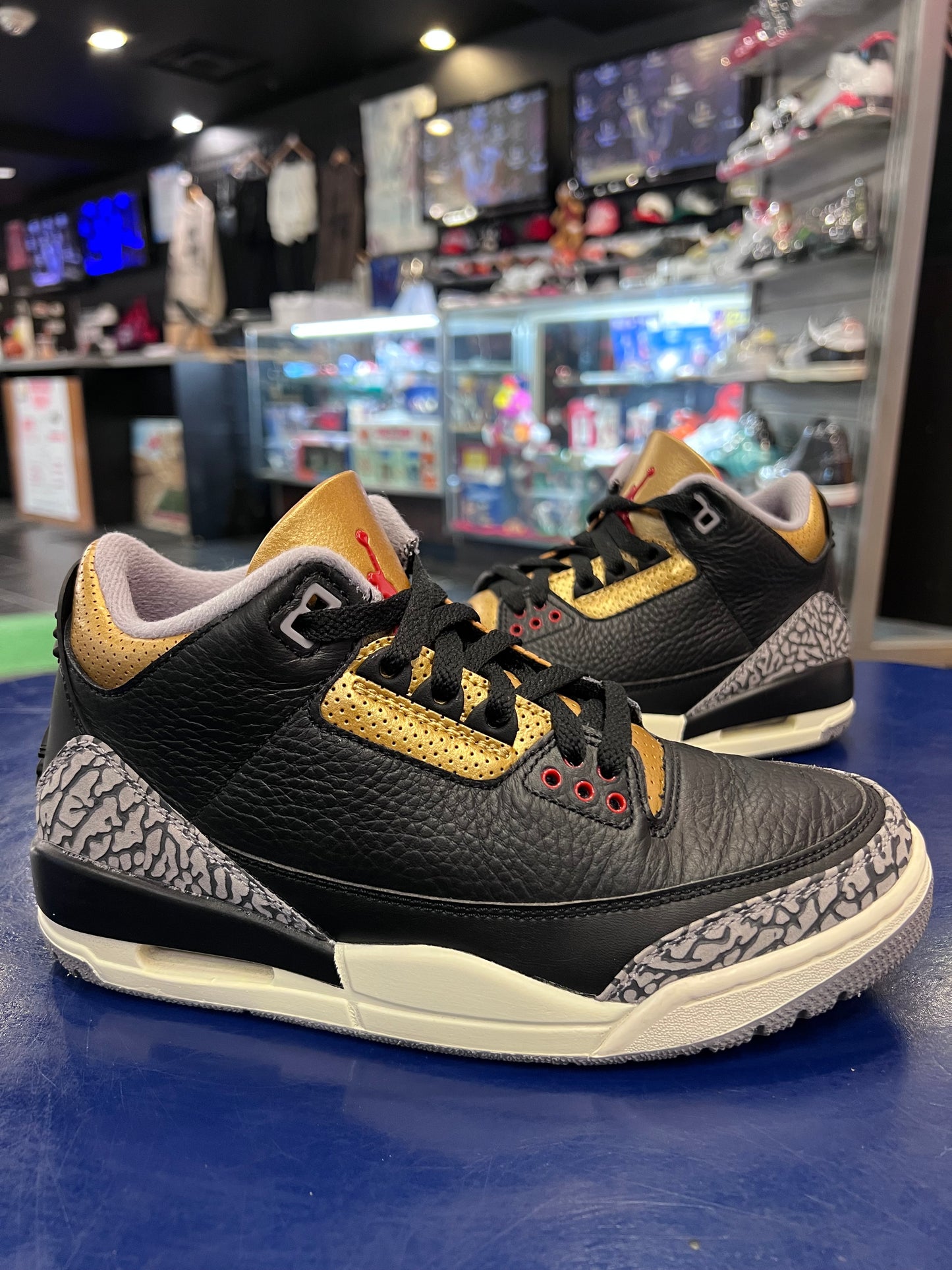Women’s Air Jordan 3 Black Cement Gold Size 7.5w