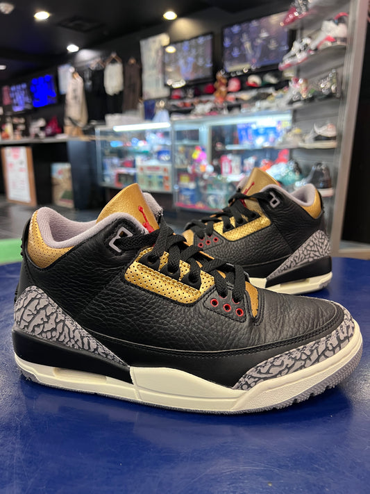 Women’s Air Jordan 3 Black Cement Gold Size 7.5w
