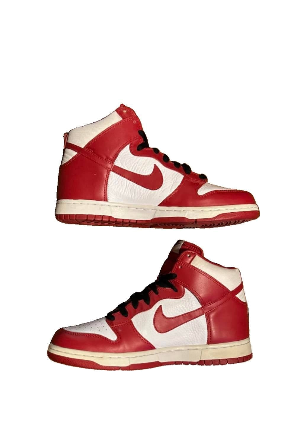 Nike Dunk High White Varsity Red 2009 Vintage 317982-162 Size 9 Used No Box