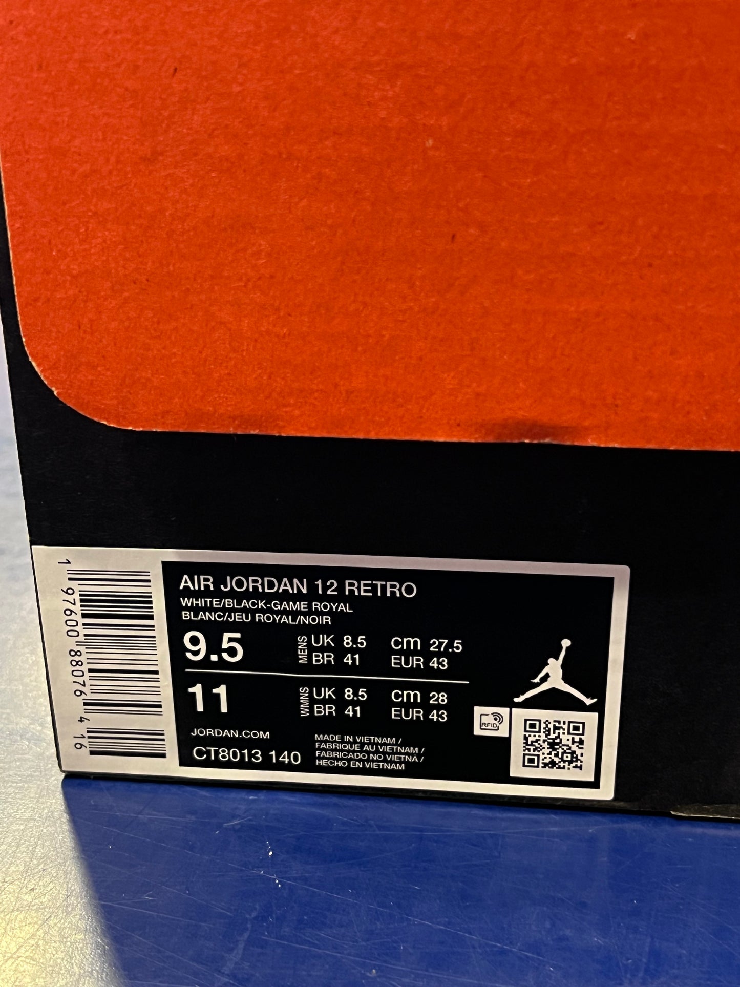 Men’s Air Jordan 12 Blueberry Size 9.5