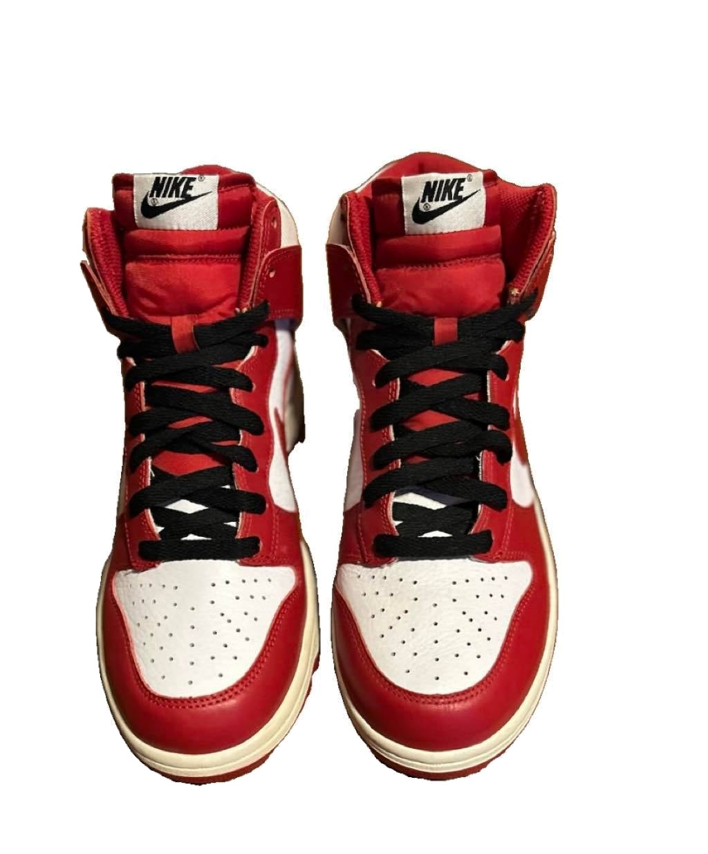 Nike Dunk High White Varsity Red 2009 Vintage 317982-162 Size 9 Used No Box