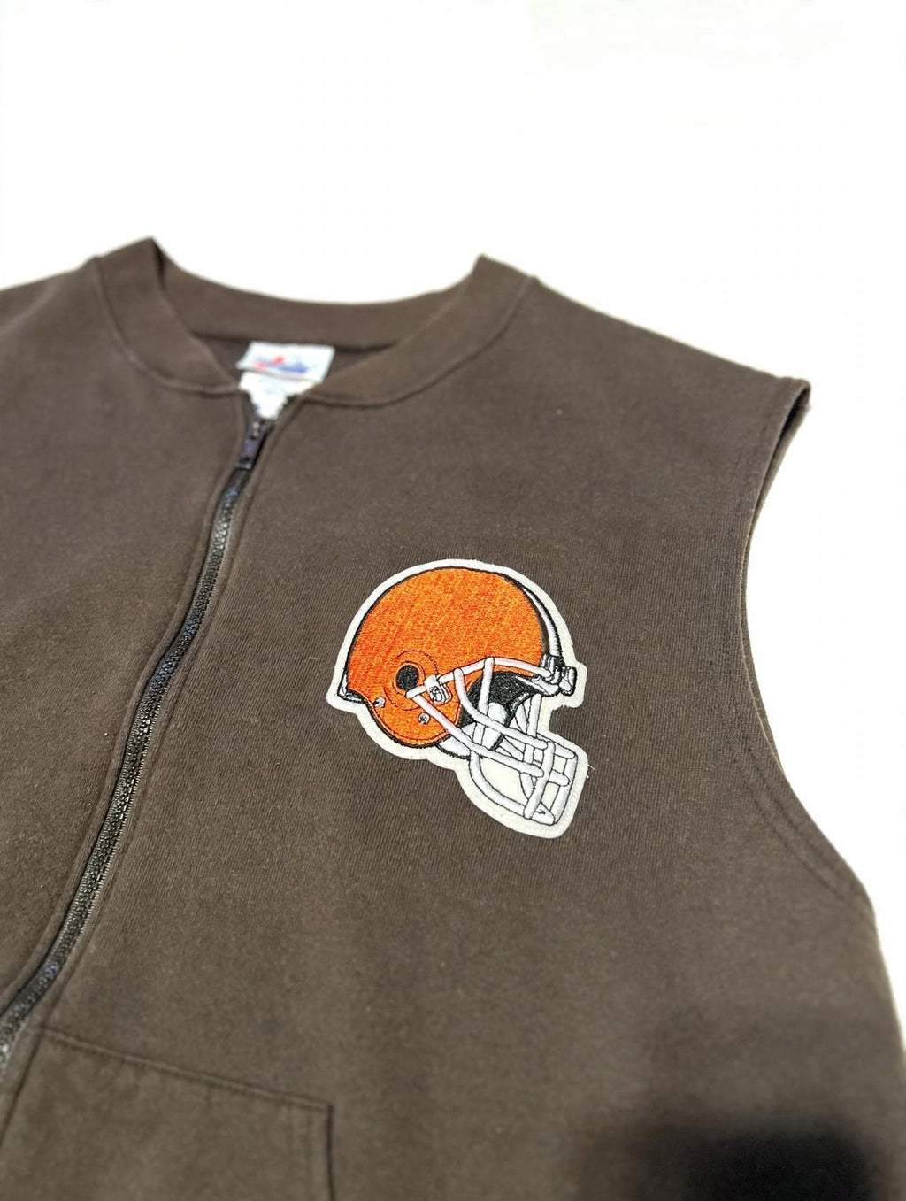 Cleveland Browns Vest L Vintage 90s Majestic Athletic Brown Orange Helmet