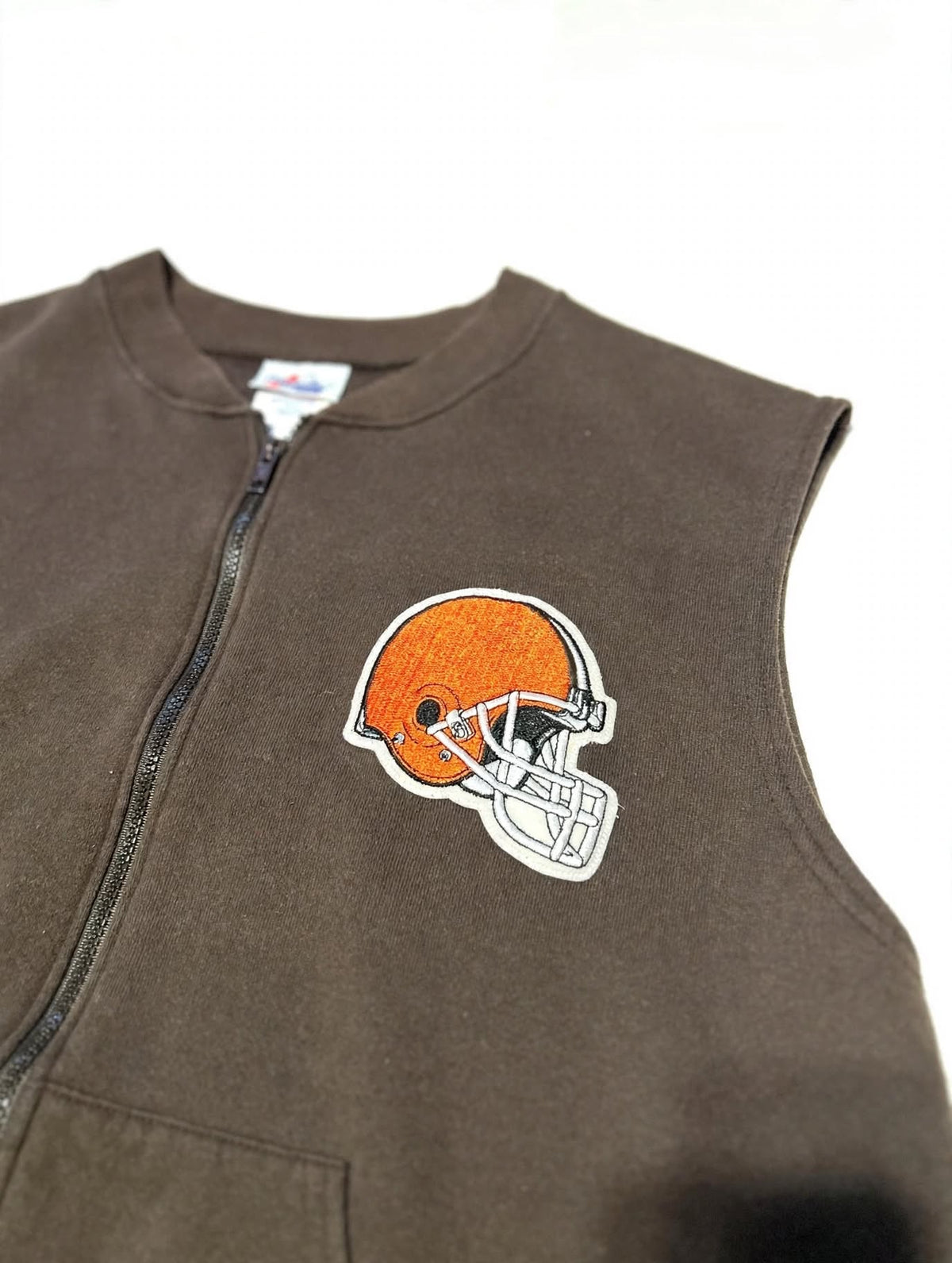 Cleveland Browns Vest L Vintage 90s Majestic Athletic Brown Orange Helmet