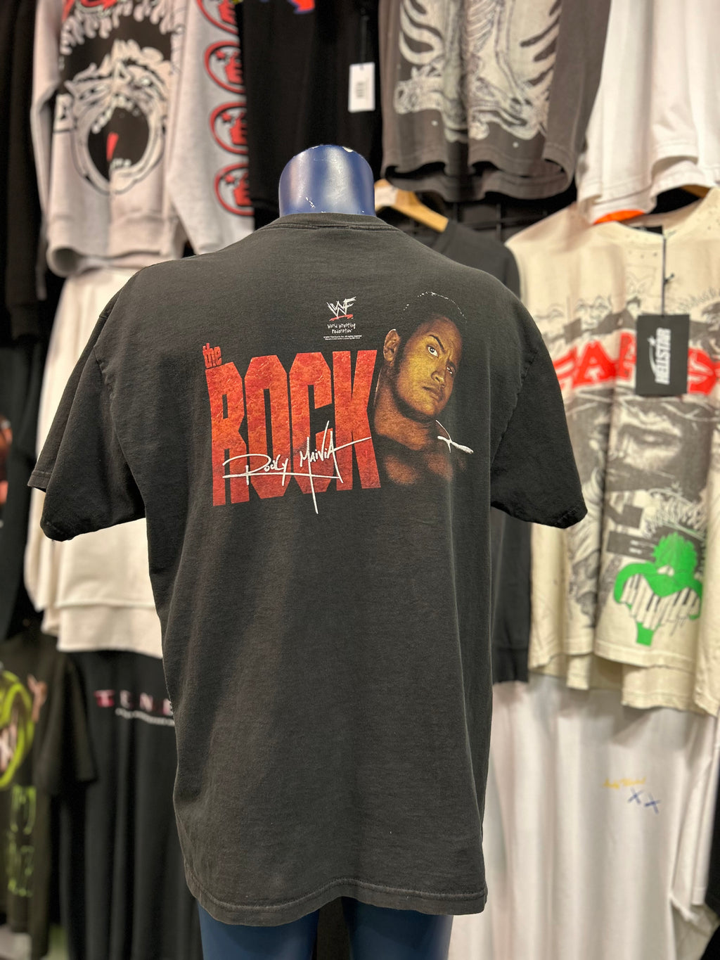 Vintage 1998 WWF The Rock Rocky Maivia Know Your Role T-Shirt Size XL