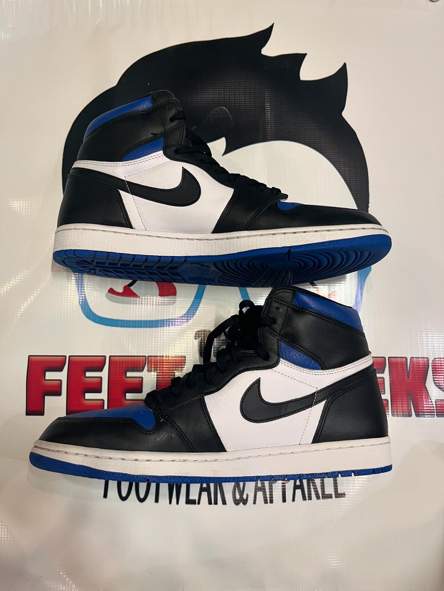 Men’s Air Jordan 1 Royal Toe Size 15 Shoes Pre-Owned No Box