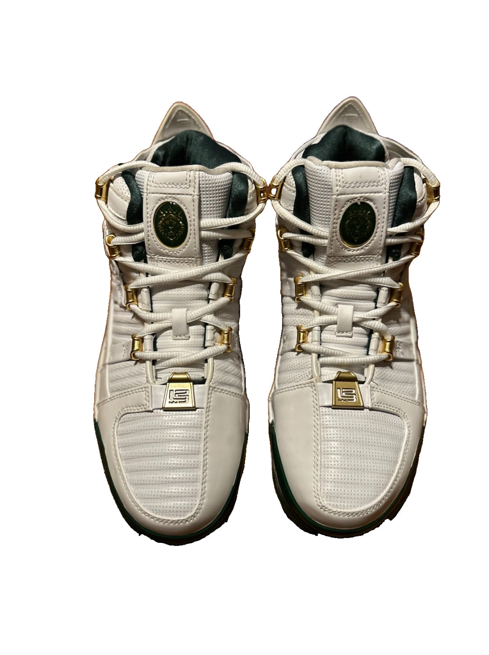 Nike LeBron 3 SVSM Home St Vincent St Mary AO2434-102 Size 9 White Green Gold