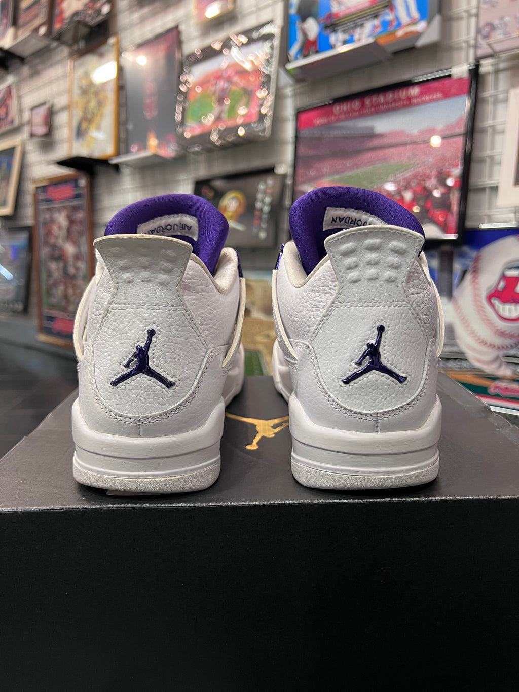 Gradeschool Air Jordan 4 Metallic Purple Size 7y Shoes
