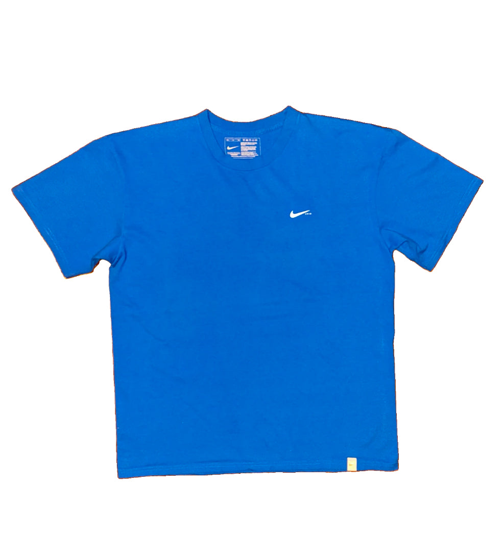 Nike Swim T-Shirt Mens XL Blue Short Sleeve Center Swoosh Logo Graphic Back Hit 100% Cotton