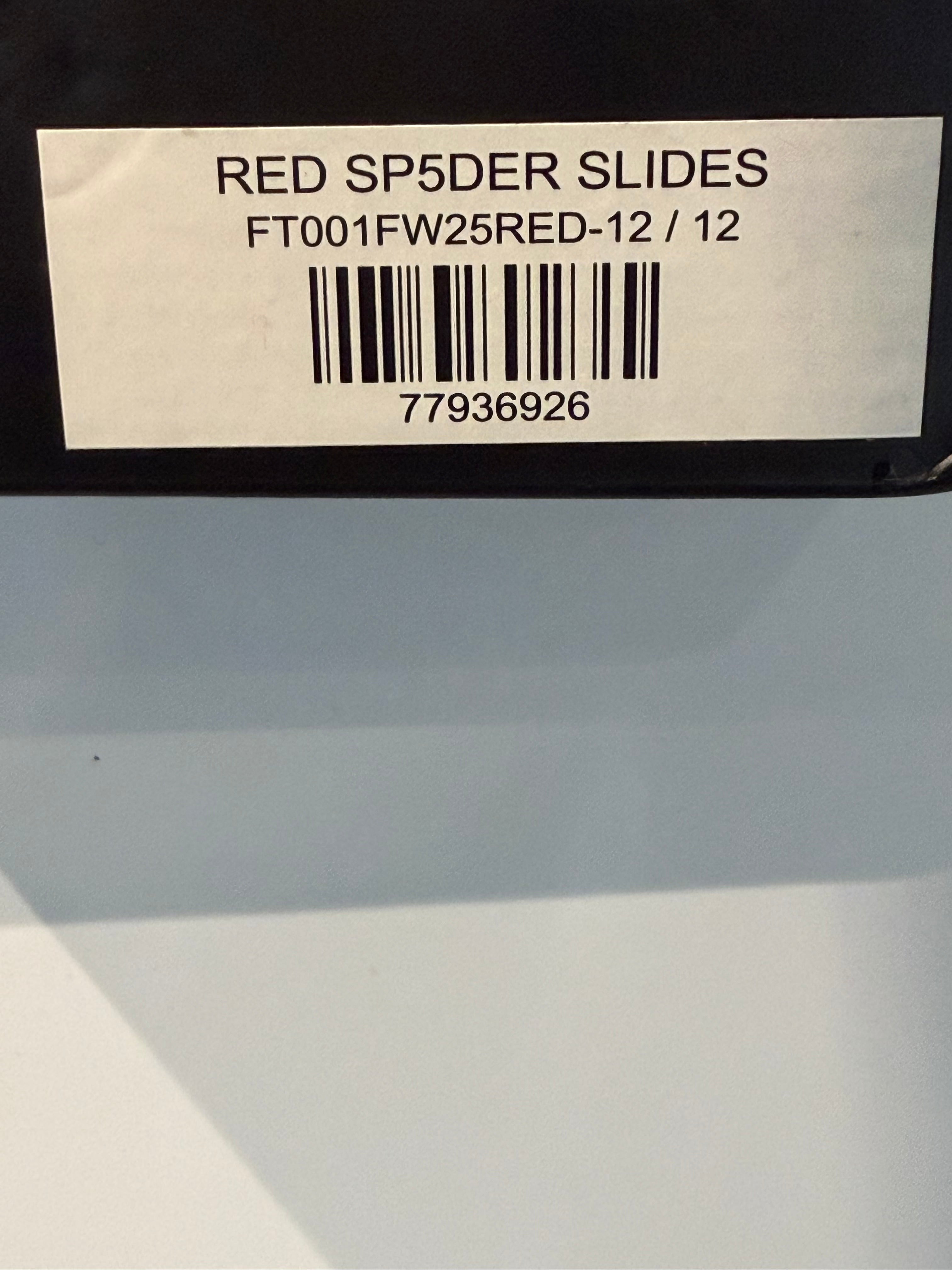 Sp5der Slides Red Size 12 Men’s Shoes