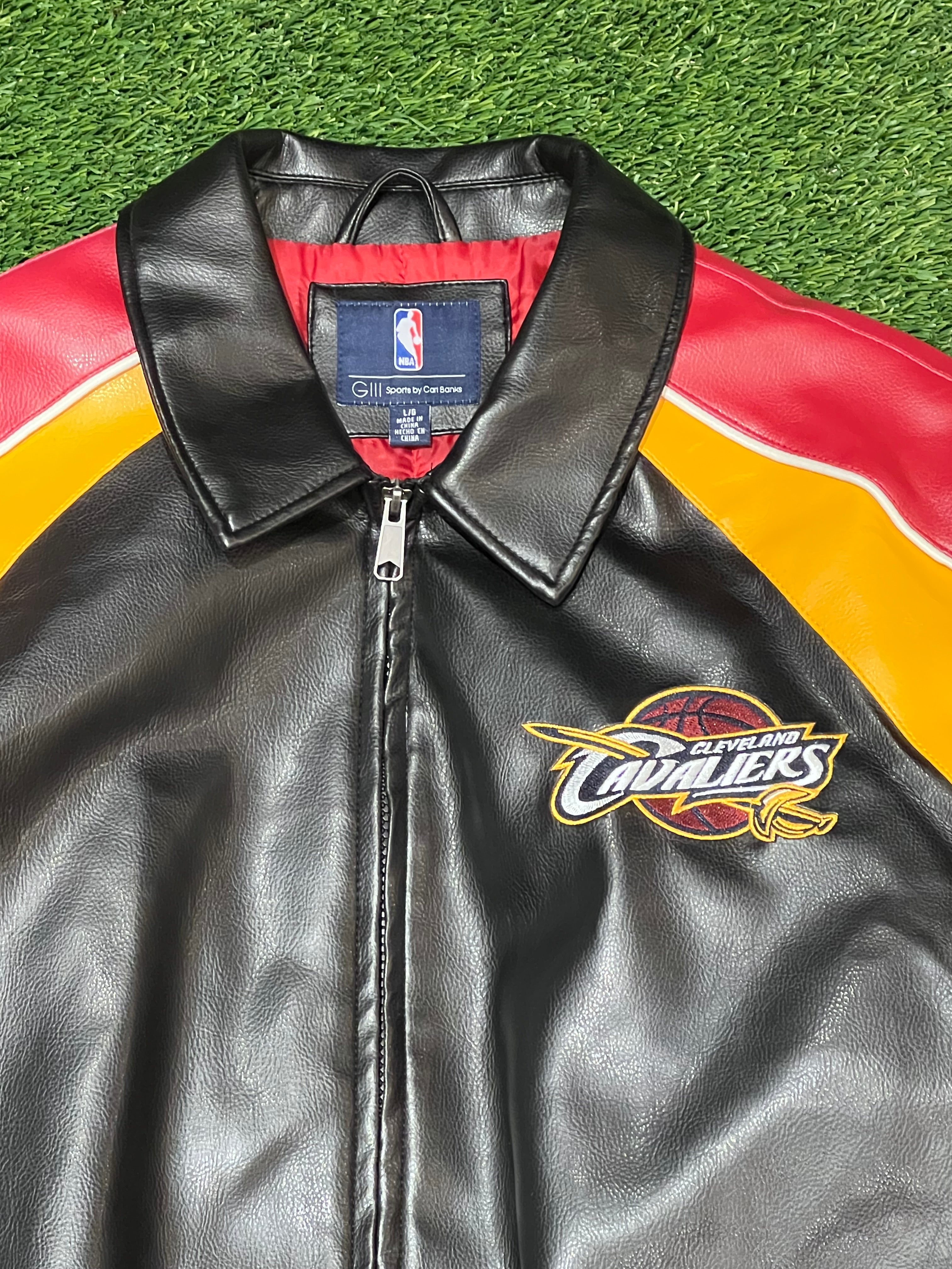 G3 Sports Carl Banks Cleveland Cavaliers Leather Jacket Size L