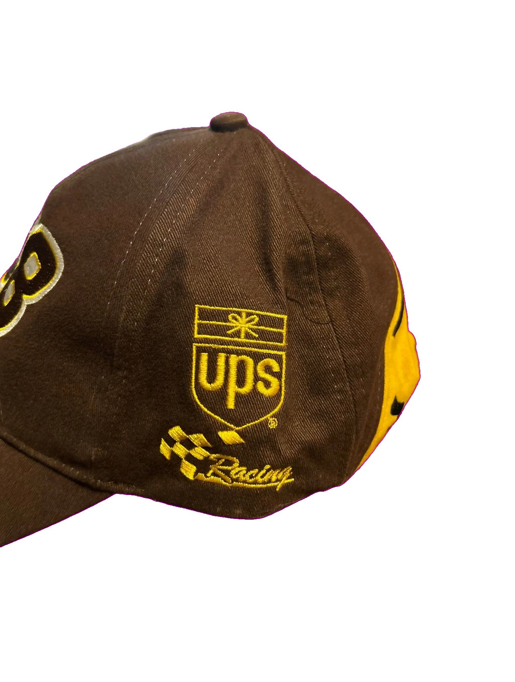 NASCAR 88 UPS Racing Cap Brown Yellow Dale Jarrett Signature UPS Shield New