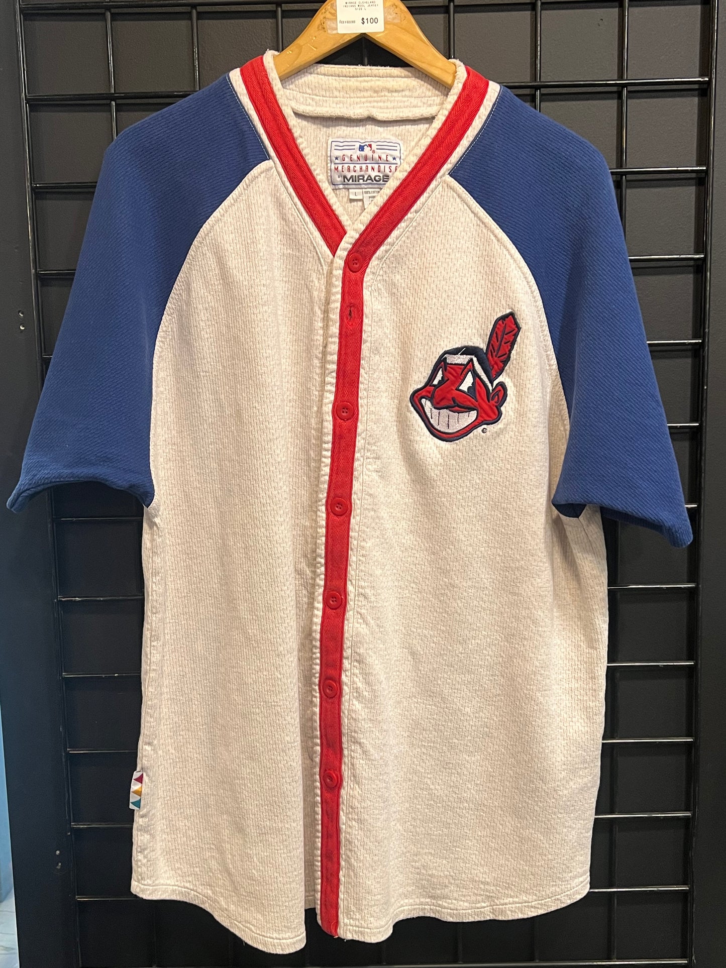 Mirage Cleveland Indians Wool Jersey Size L