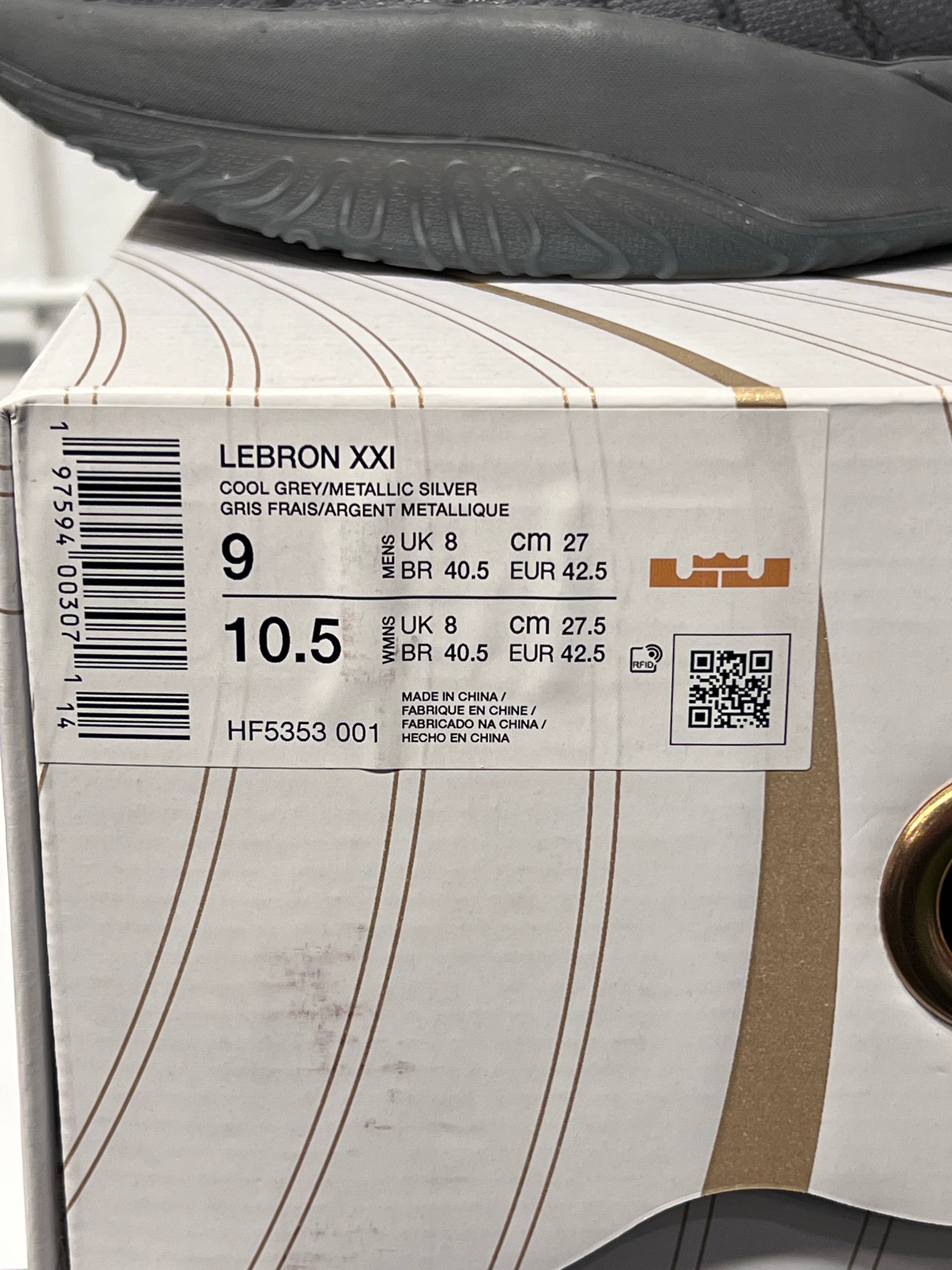 Nike LeBron 21 Cool Grey Size 9 Men’s Shoes