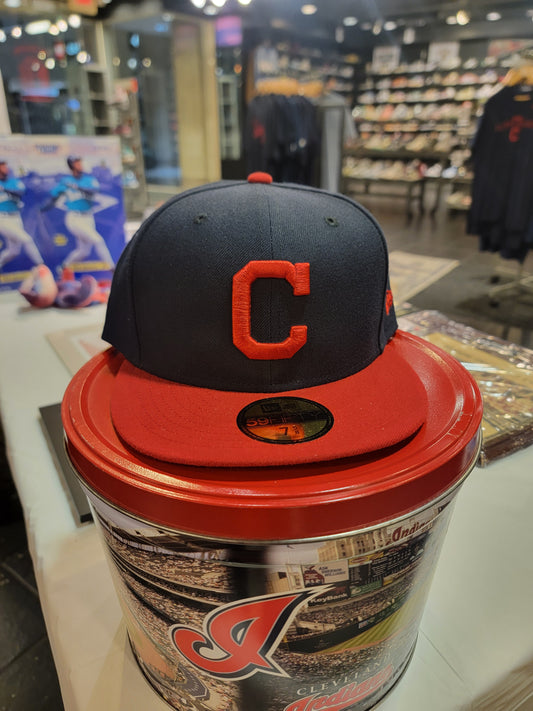 Vintage Cleveland Indians New Era Fitted Red Brim