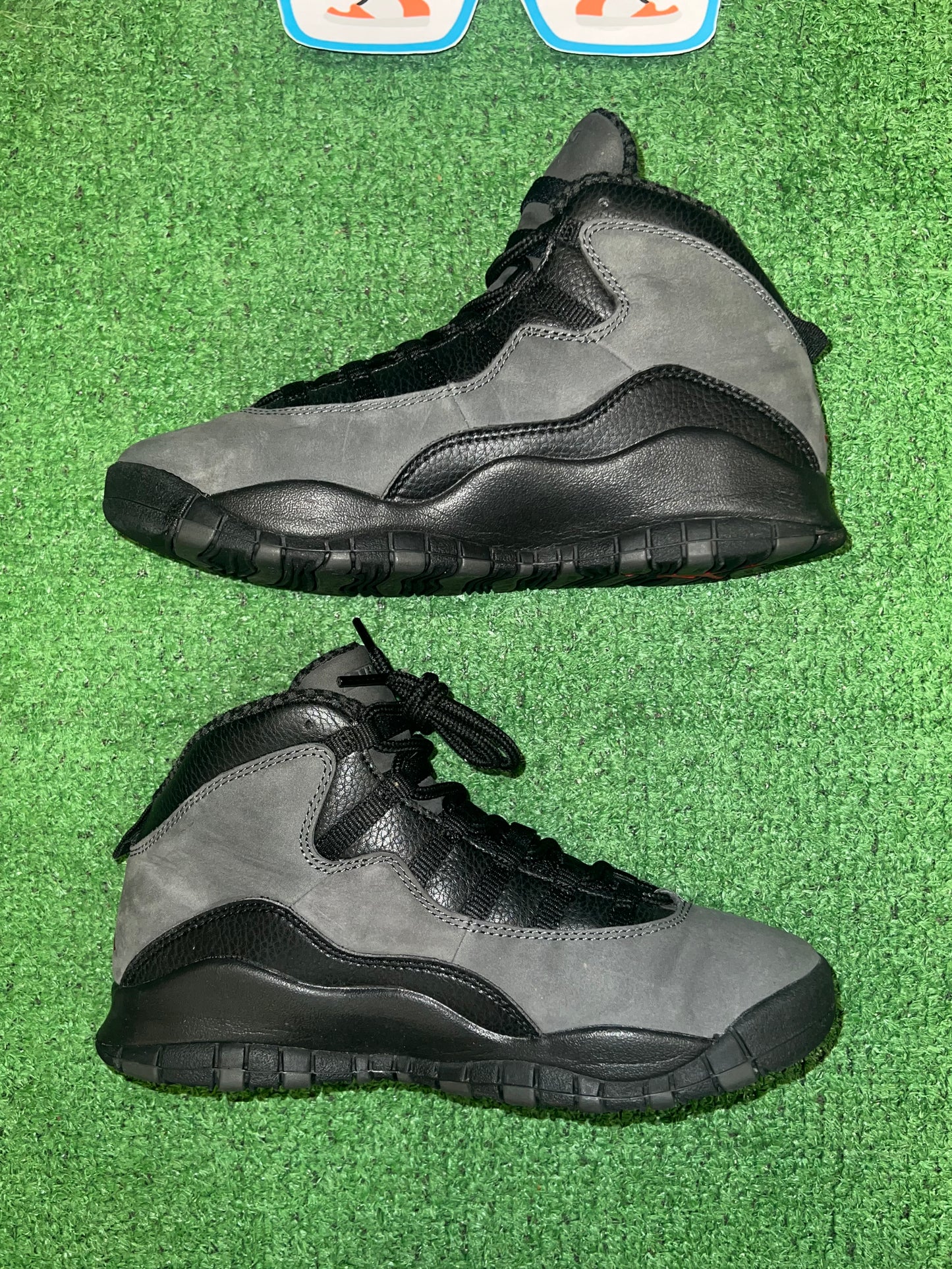 Gradeschool Air Jordan 10 Dark Shadow Size 7 Shoes Pre-Owned