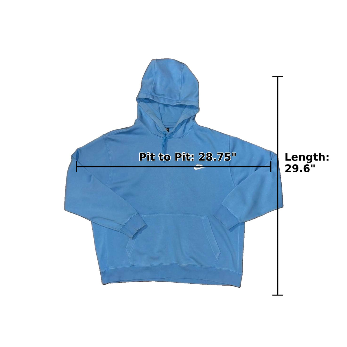 Nike Club Fleece Hoodie Mens 2XL University Blue BV2654-435 Pullover Sweatshirt