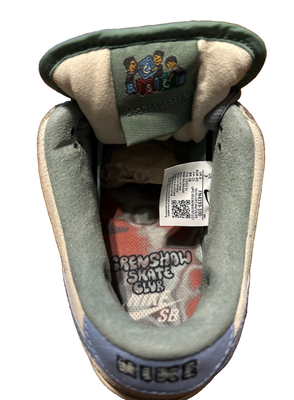 Nike SB Dunk Low Pro Crenshaw Skate Club Mens 7 Beige Blue Burgundy Marble - NEW No Box